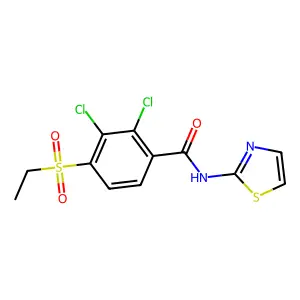 2,3-dichloro-4-(ethylsulfonyl)-N-(1,3-thiazol-2-yl)benzenecarboxamide structure