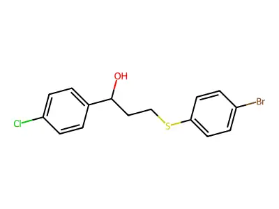 3-[(4-Bromophenyl)sulfanyl]-1-(4-chlorophenyl)-1-propanol structure