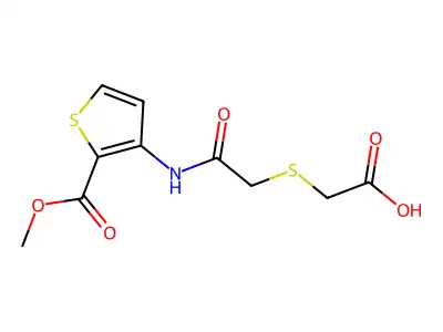 2-[({[2-(Methoxycarbonyl)thiophen-3-yl]carbamoyl}methyl)sulfanyl]acetic acid structure