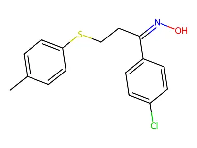 N-[1-(4-chlorophenyl)-3-(4-methylphenyl)sulfanylpropylidene]hydroxylamine structure
