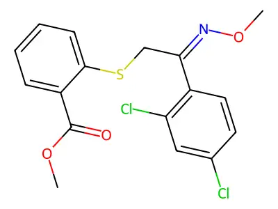 methyl 2-{[2-(2,4-dichlorophenyl)-2-(methoxyimino)ethyl]sulfanyl}benzenecarboxylate structure