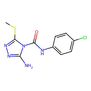 3-amino-N-(4-chlorophenyl)-5-(methylsulfanyl)-4H-1,2,4-triazole-4-carboxamide structure