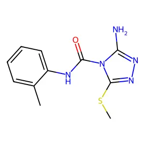 3-amino-N-(2-methylphenyl)-5-(methylsulfanyl)-4H-1,2,4-triazole-4-carboxamide structure