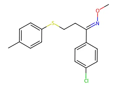 1-(4-Chlorophenyl)-3-[(4-methylphenyl)thio]-1-propanone O-methyloxime structure