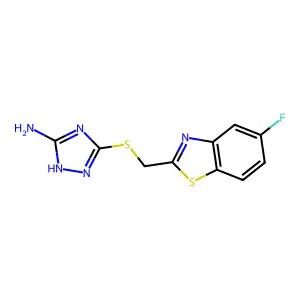 5-{[(5-fluoro-1,3-benzothiazol-2-yl)methyl]sulfanyl}-4H-1,2,4-triazol-3-amine structure