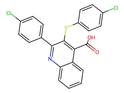 2-(4-Chlorophenyl)-3-[(4-chlorophenyl)sulfanyl]-4-quinolinecarboxylic acid structure