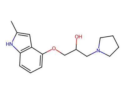 1-[(2-methyl-1H-indol-4-yl)oxy]-3-(1-pyrrolidinyl)-2-propanol structure