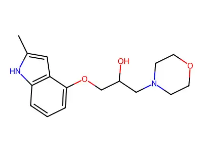 1-[(2-methyl-1H-indol-4-yl)oxy]-3-morpholino-2-propanol structure