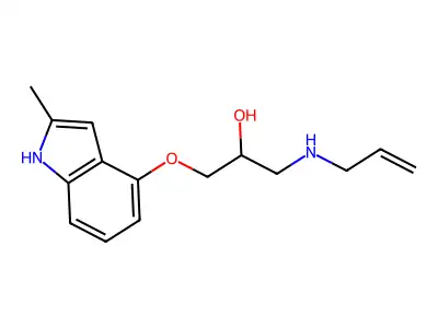1-(allylamino)-3-[(2-methyl-1H-indol-4-yl)oxy]-2-propanol structure