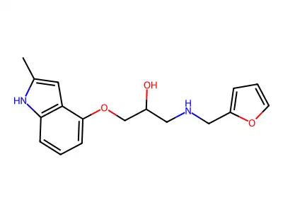 1-[(2-furylmethyl)amino]-3-[(2-methyl-1H-indol-4-yl)oxy]-2-propanol structure