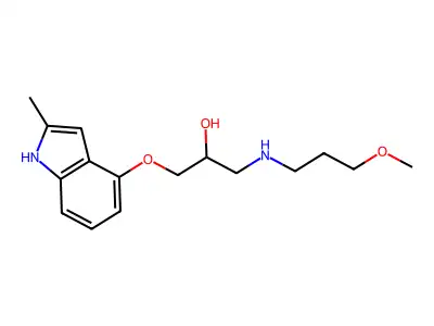 1-[(3-methoxypropyl)amino]-3-[(2-methyl-1H-indol-4-yl)oxy]-2-propanol structure