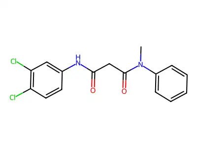 N-(3,4-dichlorophenyl)-N'-methyl-N'-phenylpropanediamide structure