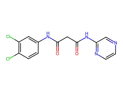 N~1~-(3,4-dichlorophenyl)-N~3~-(2-pyrazinyl)malonamide structure