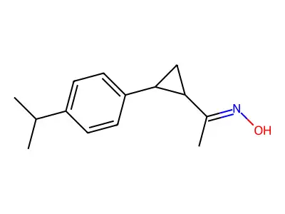 N-[1-[2-(4-propan-2-ylphenyl)cyclopropyl]ethylidene]hydroxylamine structure