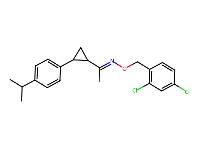 N-[(2,4-dichlorophenyl)methoxy]-1-[2-(4-propan-2-ylphenyl)cyclopropyl]ethanimine structure