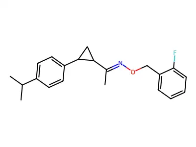 N-[(2-fluorophenyl)methoxy]-1-[2-(4-propan-2-ylphenyl)cyclopropyl]ethanimine structure