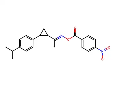[1-[2-(4-Propan-2-ylphenyl)cyclopropyl]ethylideneamino] 4-nitrobenzoate structure
