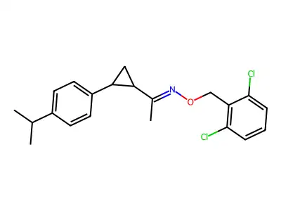 N-[(2,6-dichlorophenyl)methoxy]-1-[2-(4-propan-2-ylphenyl)cyclopropyl]ethanimine structure