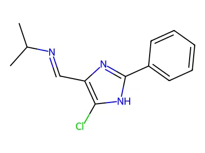 N-[(5-chloro-2-phenyl-1H-imidazol-4-yl)methylene]-2-propanamine structure