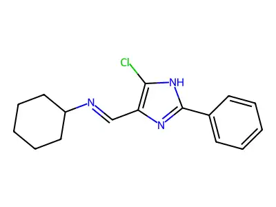 N-[(5-chloro-2-phenyl-1H-imidazol-4-yl)methylene]cyclohexanamine structure
