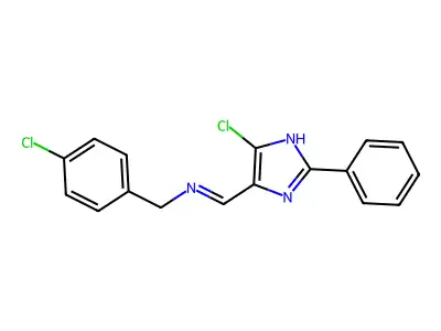 (4-chlorophenyl)-N-[(5-chloro-2-phenyl-1H-imidazol-4-yl)methylene]methanamine structure