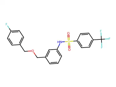 N-(3-{[(4-fluorobenzyl)oxy]methyl}phenyl)-4-(trifluoromethyl)benzenesulfonamide structure