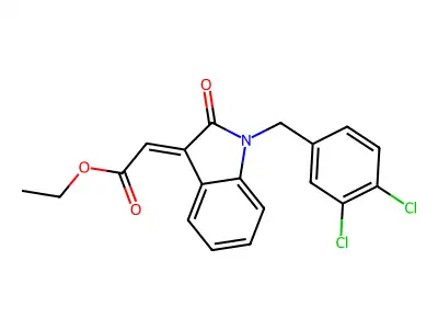 ethyl (2E)-2-[1-[(3,4-dichlorophenyl)methyl]-2-oxoindol-3-ylidene]acetate structure