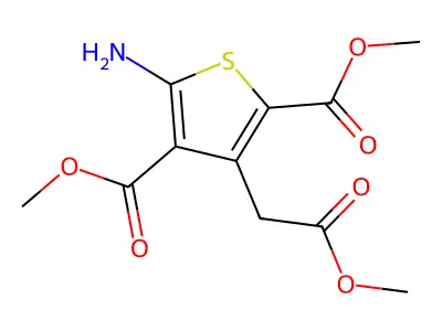 2,4-Dimethyl 5-amino-3-(2-methoxy-2-oxoethyl)thiophene-2,4-dicarboxylate structure