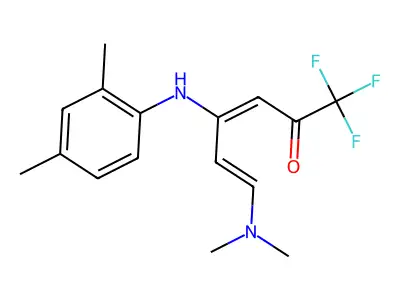 6-(Dimethylamino)-4-(2,4-dimethylanilino)-1,1,1-trifluorohexa-3,5-dien-2-one structure