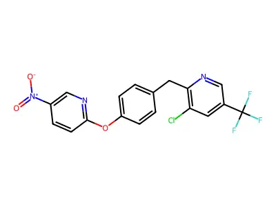 3-Chloro-2-{4-[(5-nitro-2-pyridinyl)oxy]benzyl}-5-(trifluoromethyl)pyridine structure
