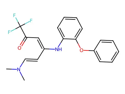 6-(Dimethylamino)-1,1,1-trifluoro-4-(2-phenoxyanilino)hexa-3,5-dien-2-one structure