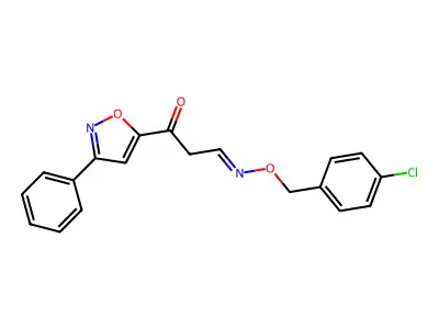 3-[(4-Chlorophenyl)methoxyimino]-1-(3-phenyl-1,2-oxazol-5-yl)propan-1-one structure