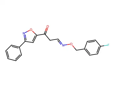 3-[(4-Fluorophenyl)methoxyimino]-1-(3-phenyl-1,2-oxazol-5-yl)propan-1-one structure