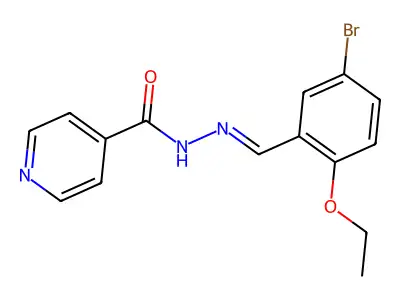 N-[(5-bromo-2-ethoxyphenyl)methylideneamino]pyridine-4-carboxamide structure