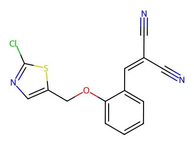 2-({2-[(2-Chloro-1,3-thiazol-5-yl)methoxy]phenyl}methylene)malononitrile structure