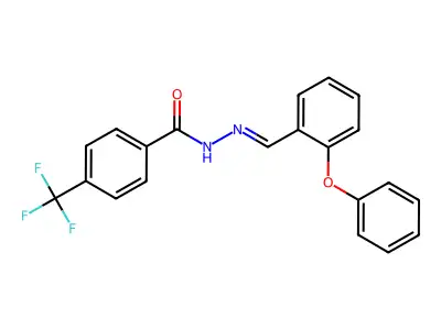 N-[(2-phenoxyphenyl)methylideneamino]-4-(trifluoromethyl)benzamide structure