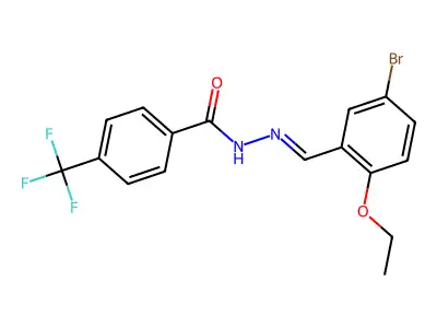 N-[(5-bromo-2-ethoxyphenyl)methylideneamino]-4-(trifluoromethyl)benzamide structure