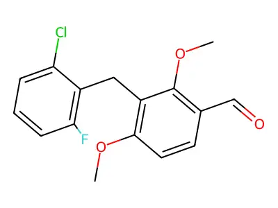 3-[(2-Chloro-6-fluorophenyl)methyl]-2,4-dimethoxybenzaldehyde structure