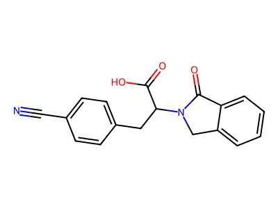 3-(4-cyanophenyl)-2-(1-oxo-1,3-dihydro-2H-isoindol-2-yl)propanoic acid structure