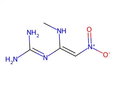 N-[1-(methylamino)-2-nitrovinyl]guanidine structure