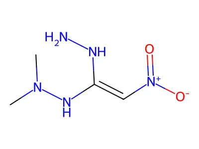 2-(1-Hydrazinyl-2-nitroethenyl)-1,1-dimethylhydrazine structure
