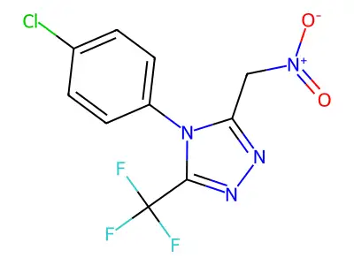 4-(4-chlorophenyl)-3-(nitromethyl)-5-(trifluoromethyl)-4H-1,2,4-triazole structure