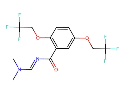 N-[(dimethylamino)methylene]-2,5-bis(2,2,2-trifluoroethoxy)benzenecarboxamide structure