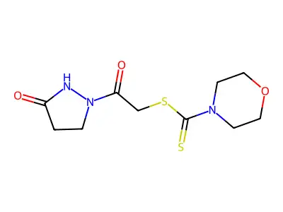 2-oxo-2-(3-oxotetrahydro-1H-pyrazol-1-yl)ethyl 4-morpholinecarbodithioate structure