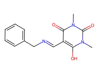 5-[(Benzylamino)methylidene]-1,3-dimethyl-1,3-diazinane-2,4,6-trione structure