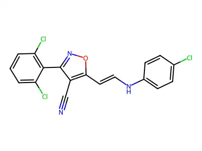 5-[2-(4-Chloroanilino)ethenyl]-3-(2,6-dichlorophenyl)-1,2-oxazole-4-carbonitrile structure