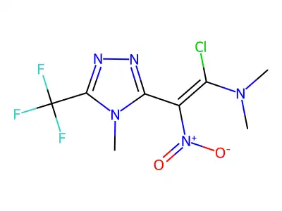 1-chloro-N,N-dimethyl-2-[4-methyl-5-(trifluoromethyl)-4H-1,2,4-triazol-3-yl]-2-nitro-1-ethylenamine structure