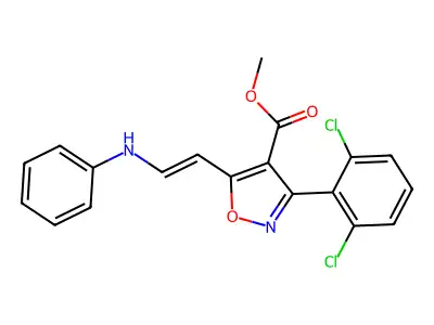Methyl 5-(2-anilinovinyl)-3-(2,6-dichlorophenyl)-4-isoxazolecarboxylate structure