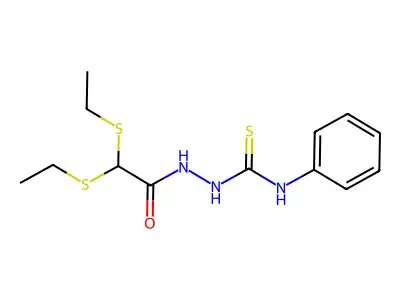 2-[2,2-bis(ethylsulfanyl)acetyl]-N-phenyl-1-hydrazinecarbothioamide structure