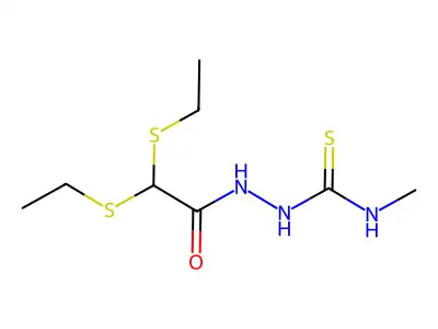 2-[2,2-bis(ethylsulfanyl)acetyl]-N-methyl-1-hydrazinecarbothioamide structure